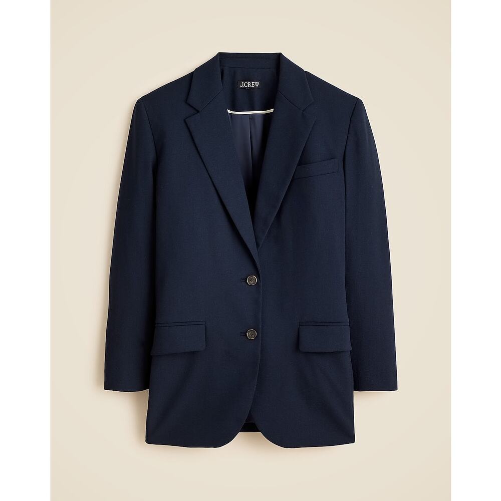 NWT J Crew Gamine Blazer in Italian Studio Wool Blend Navy blue XS Petite